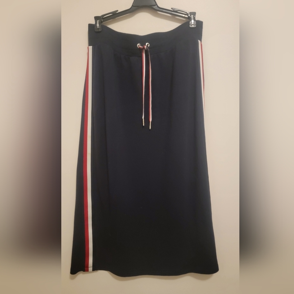 Tommy Hilfiger Maxi Skirt in Navy with Red and White Accents